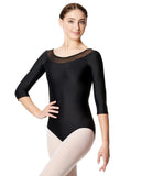 Calla Mesh Long Sleeve Leotard Hazel