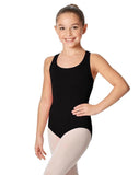 Lulli Girls Brushed Cotton Tank Leotard Ember